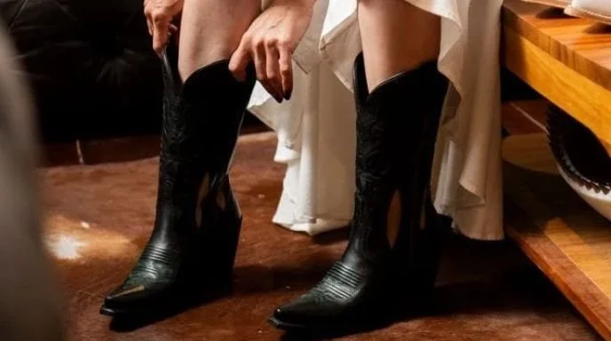 Botas de piel negras para mujer