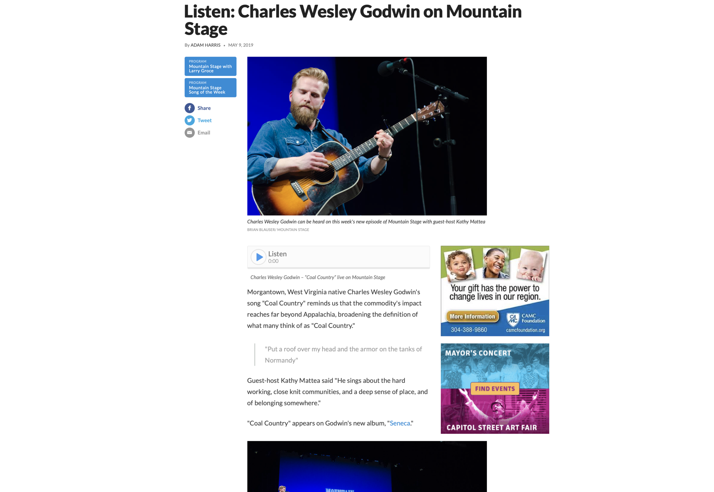 Mountain Stage 'Song of the Week'