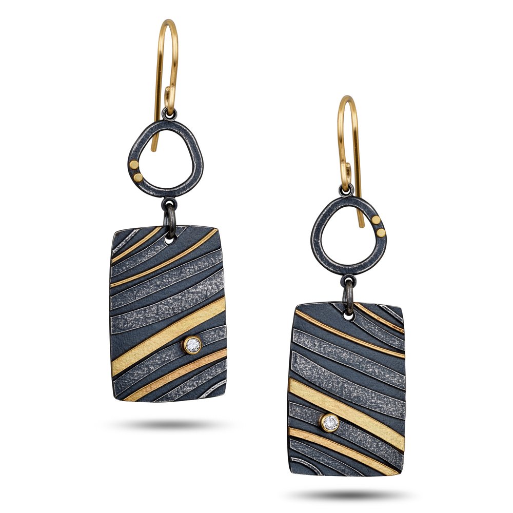 Louis Vuitton gold rectangle earrings