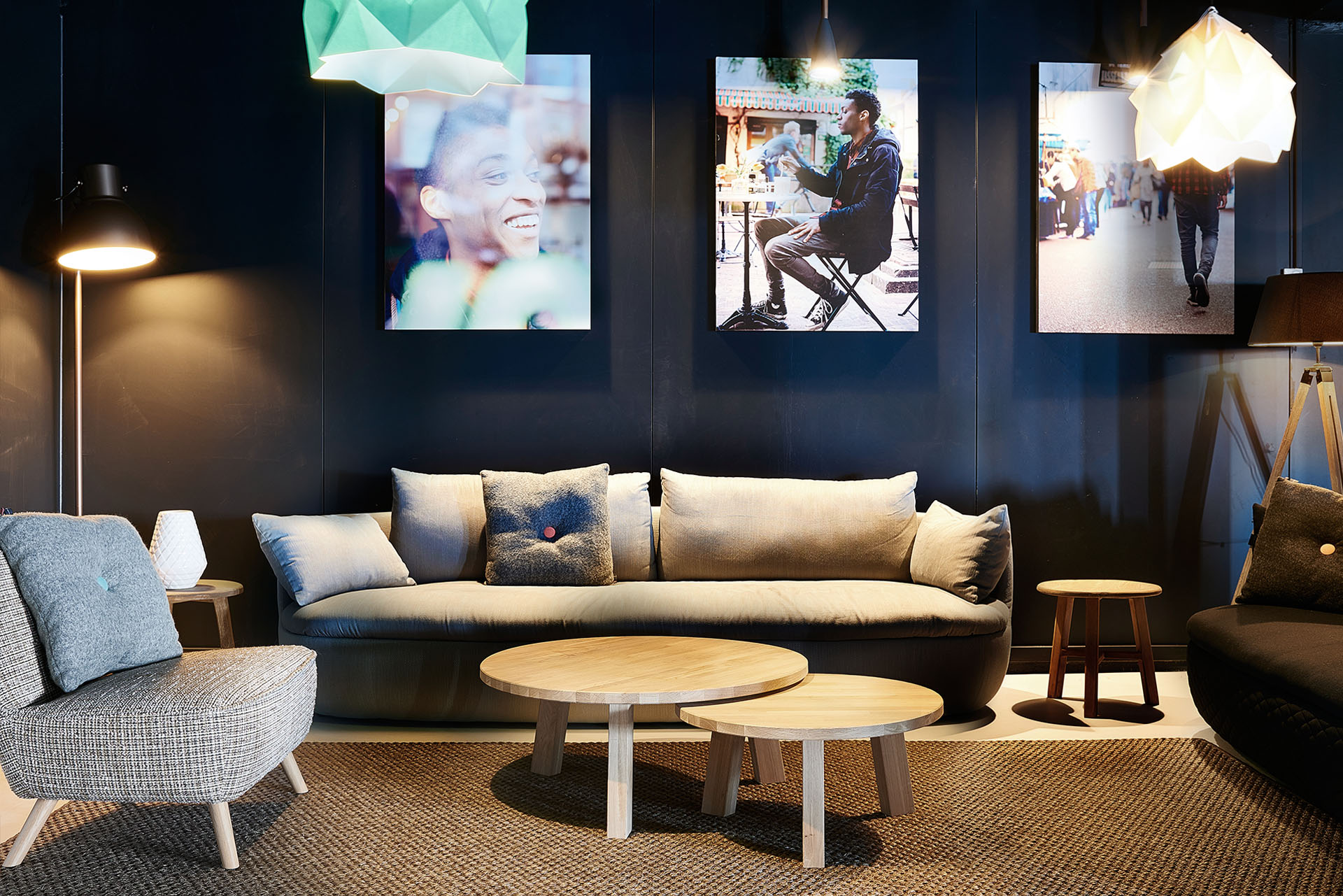 Ivy's lounge / The wonderful photos of Good Hotel staff are conversation-starters and create awareness for Good Group's social philosophy. This is a collage of Ivy showing his favorite spots in Amsterdam.