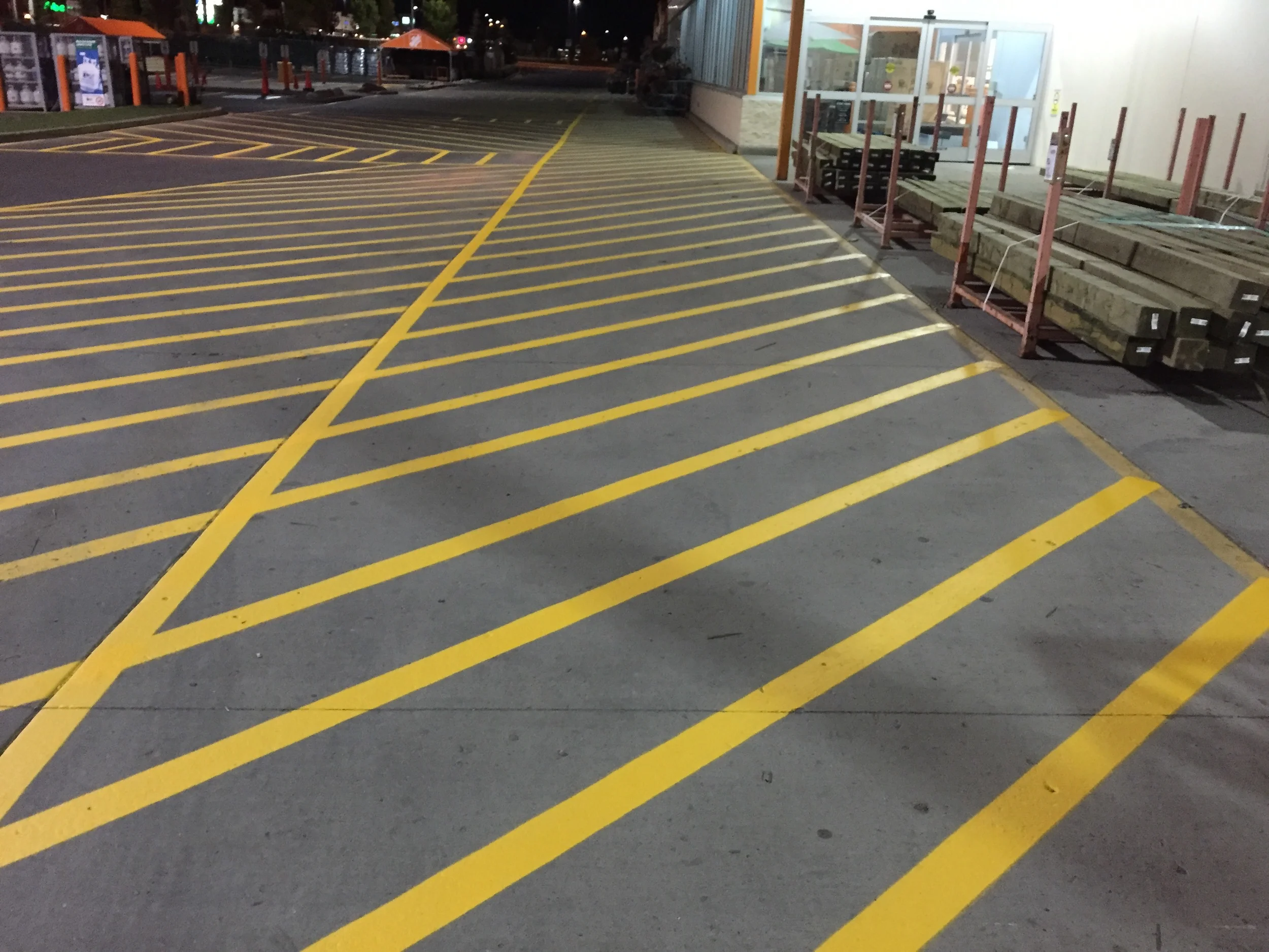 Repainting a parking lot
