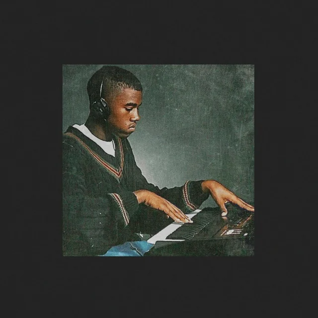 The cover for Real Friends, a photo of West as a young beatmaker. Image: Twitter.