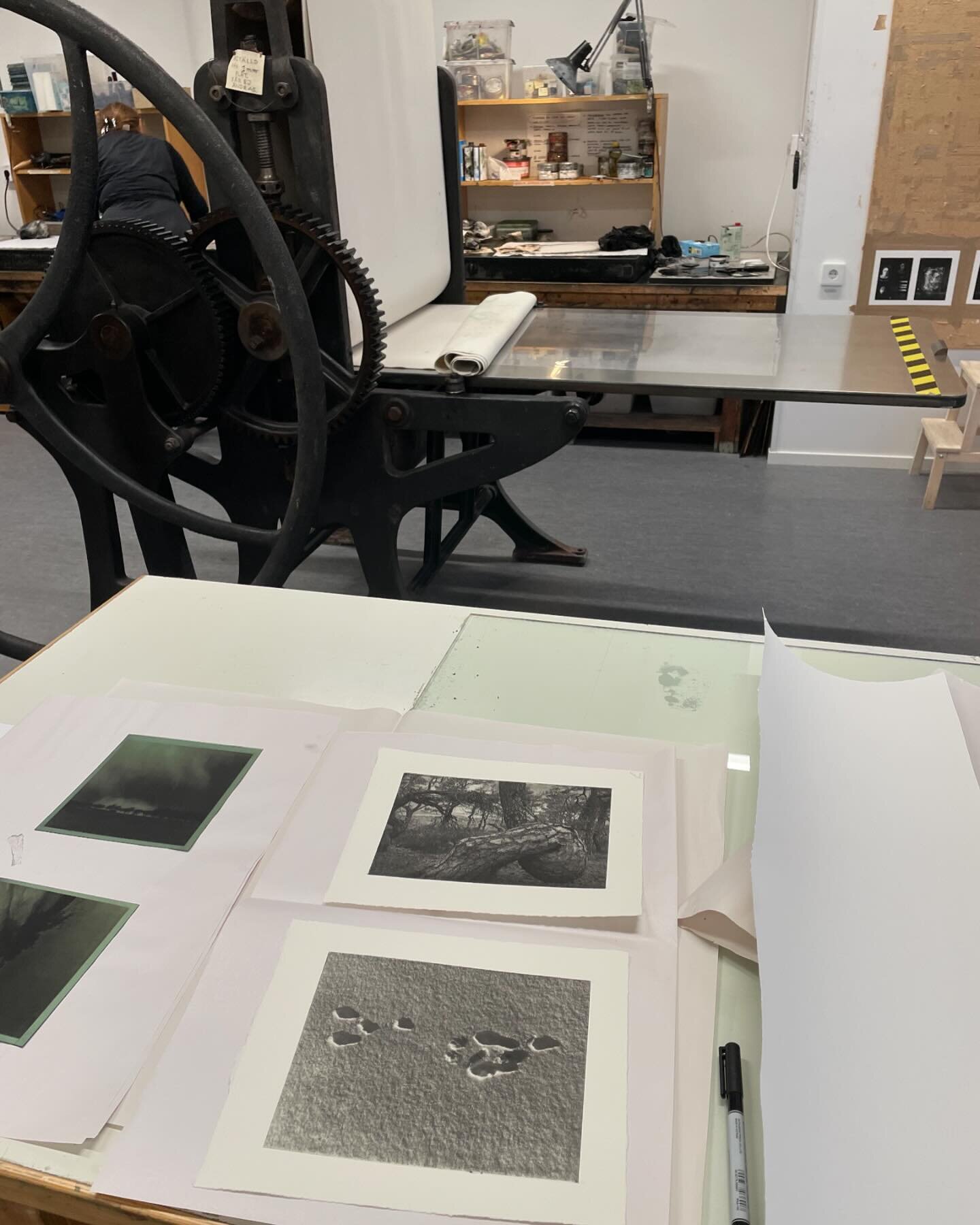 So cool with course in photopolymer this weekend. Thanks to @ninakerolaarts for refilling of knowledge and inspiration! 
.
#photopolymer #kkvgrafik #grafik #grafikk #printing #print #printmaking #printmakingart #printmaker #intaglioprintmaking #intag