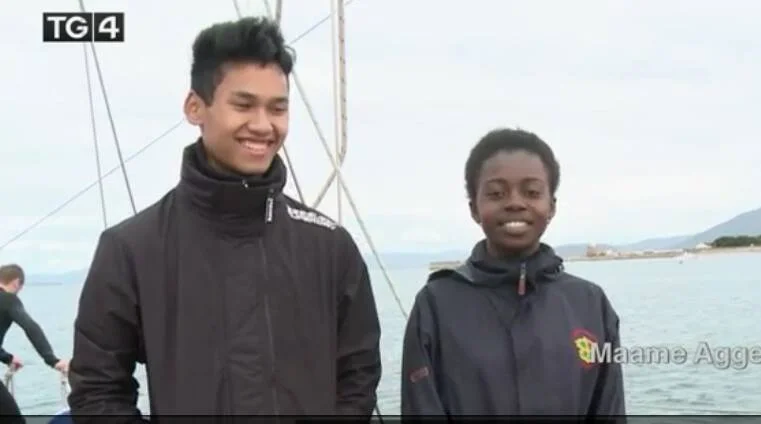 Ramy and Maame on board of Spirit of Oysterhaven