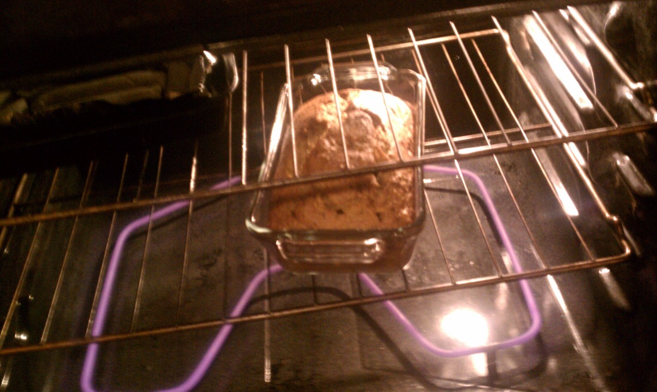 More adventures in baking in the last few days of break. yumm banana bread (not sure why the oven coil looks purple)
