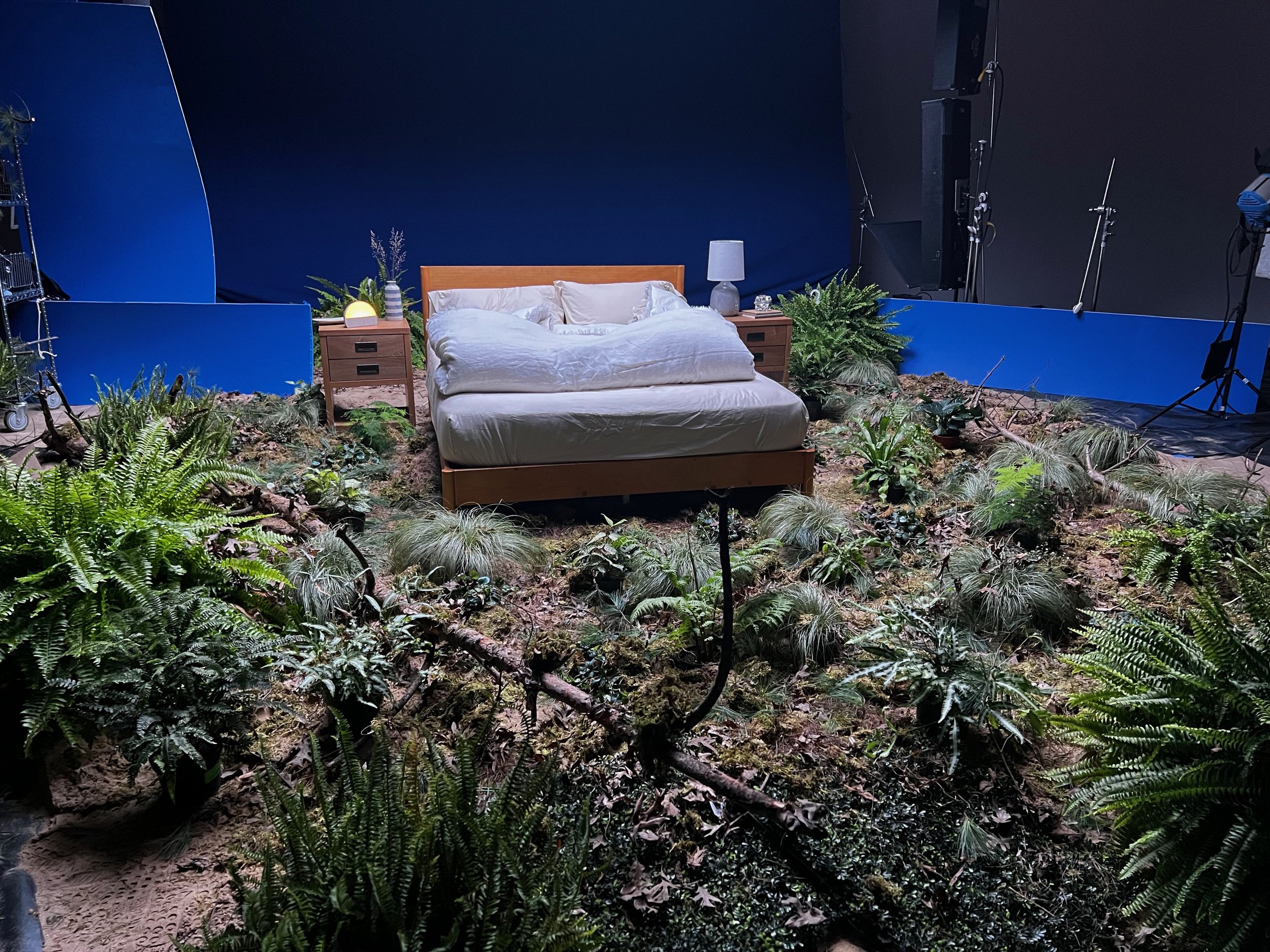 The forest floor dressing came after the sand. Its always nice to have plenty of time to really dress things just right, but I think this looked pretty damn good on camera considering the 35 minutes we had to dress it all in.