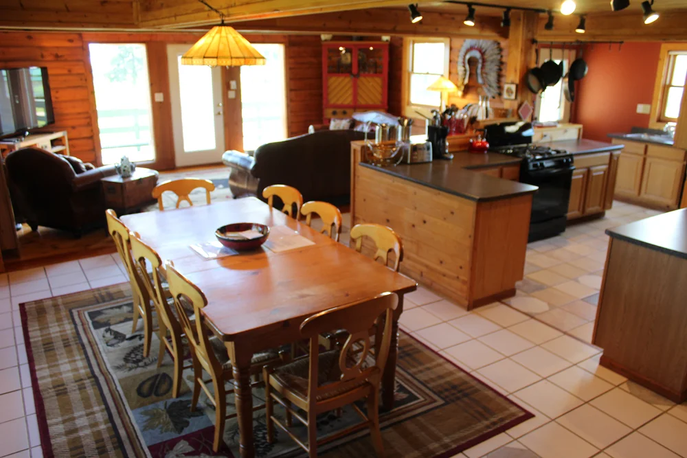 Second level open plan living area with great views