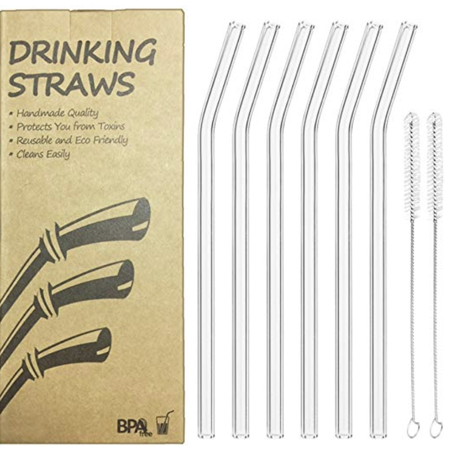 Glass Reusable Straws Set Of 6 $8.99