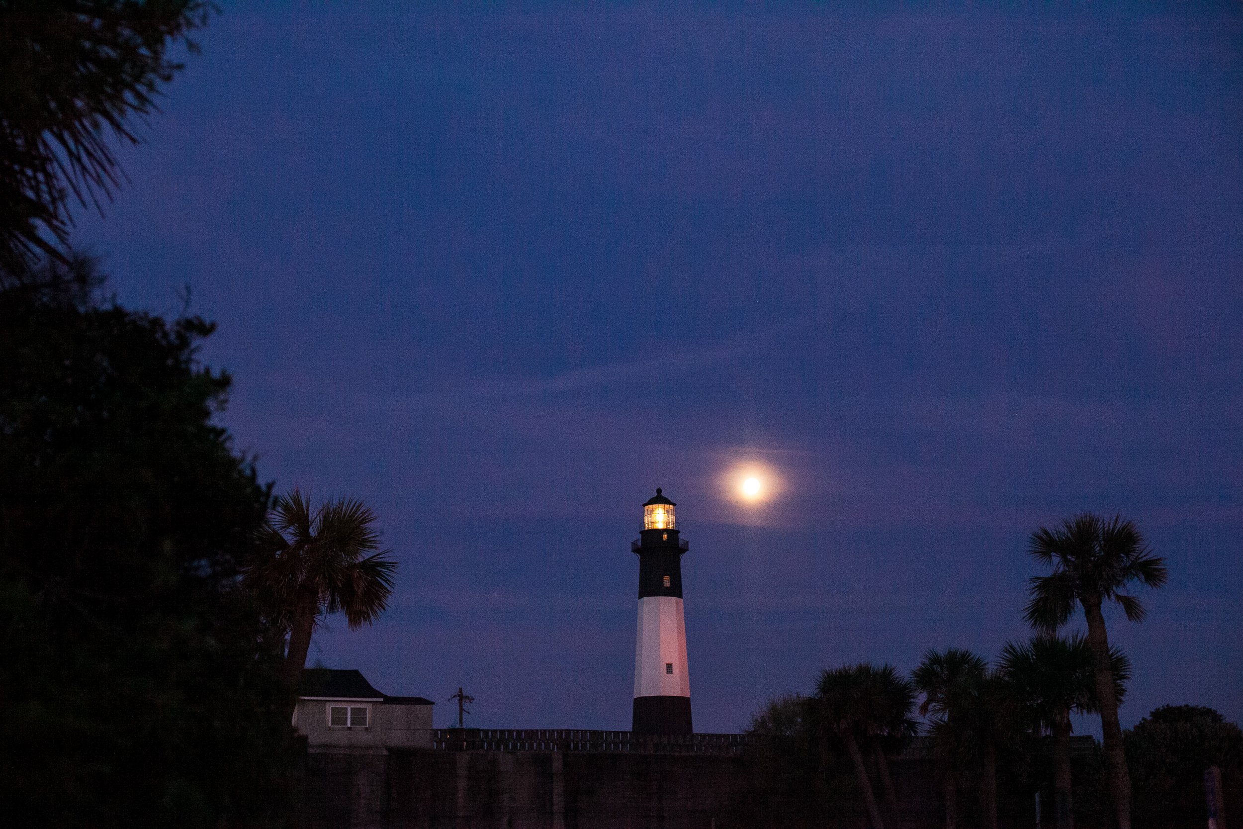 Tybee Island, Ga Moonlit Lighthouse