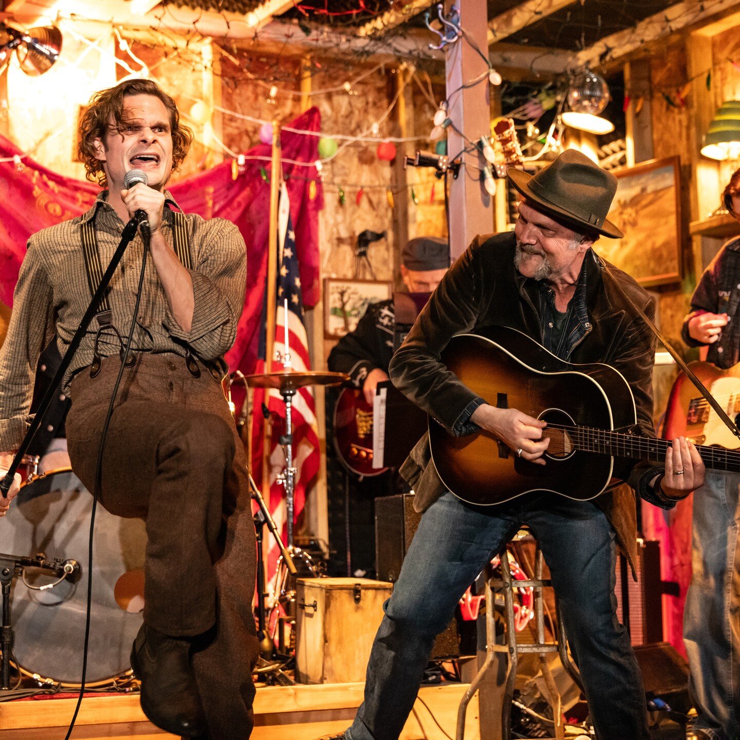 Look closely and you can see my favorite bass playin', nail bangin' cowboy tearing it up in Dead Outlaw. Live, onstage at the Minetta Lane - just extended til April 14th. You don't wanna miss it. It's hella fun. Makes you laugh, stomp your feet, and 