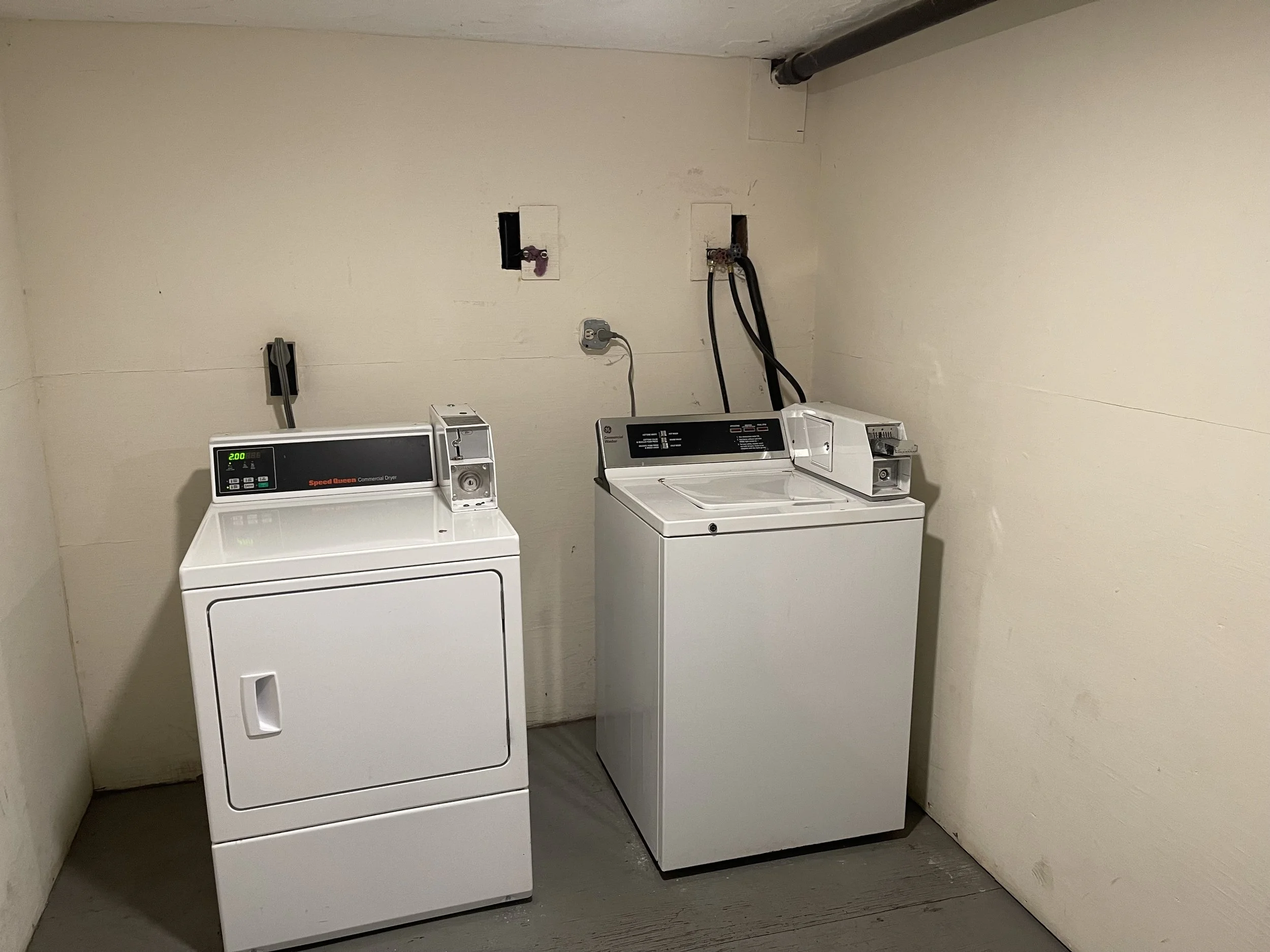 Basement coin-op laundry