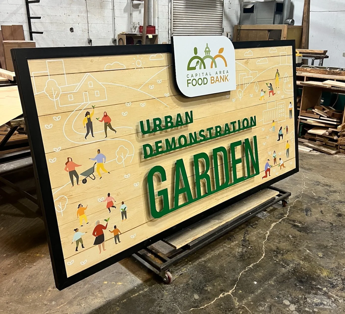 dibond signage with ed steel lettering, custom 3d signage, custom metalworking baltimore maryland
