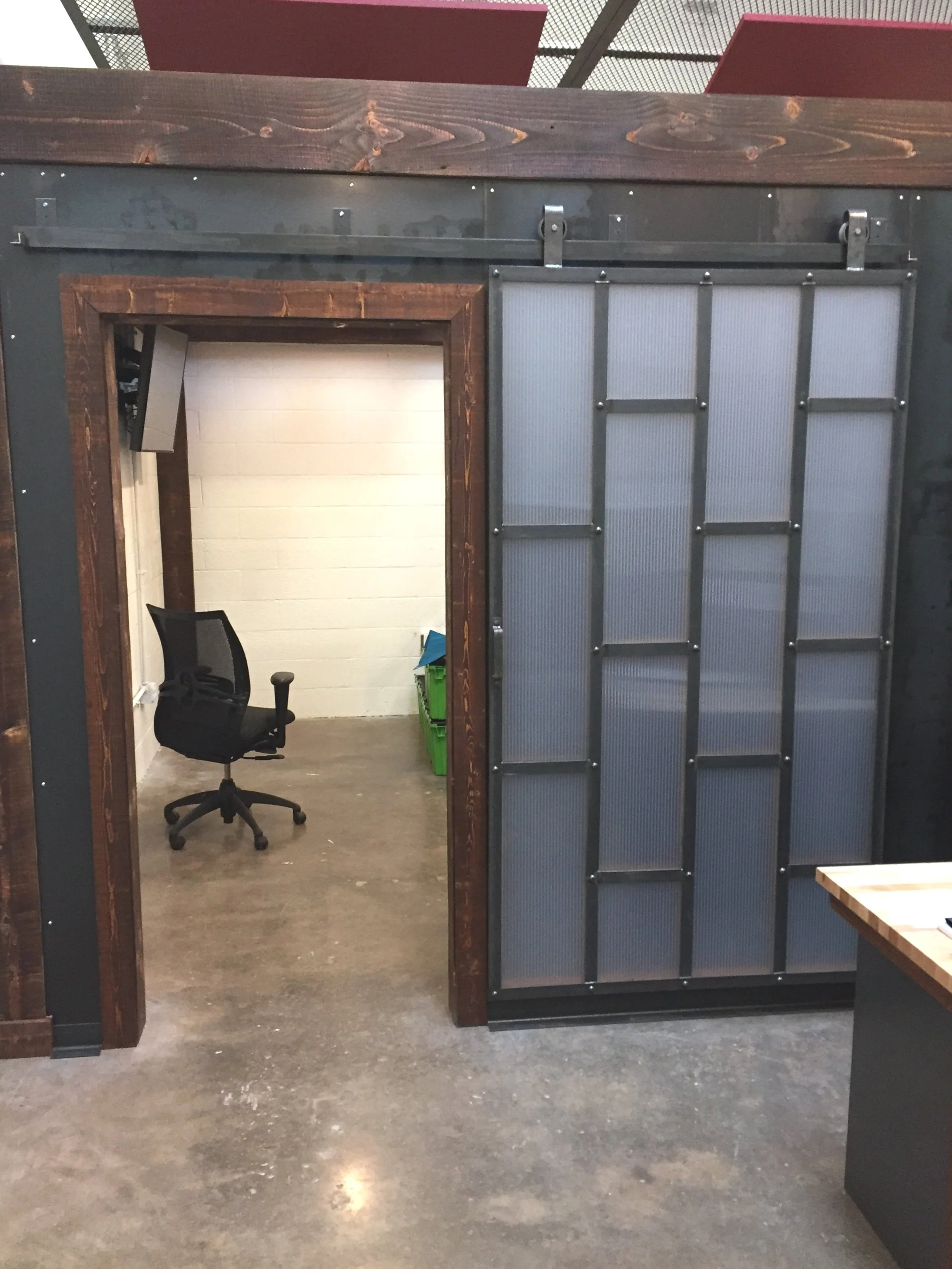 steel glass Japanese industrial style sliding door