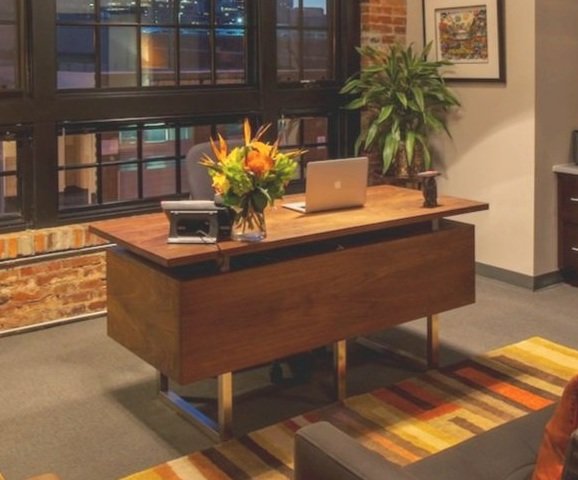 warm executive desk, welcoming vibes