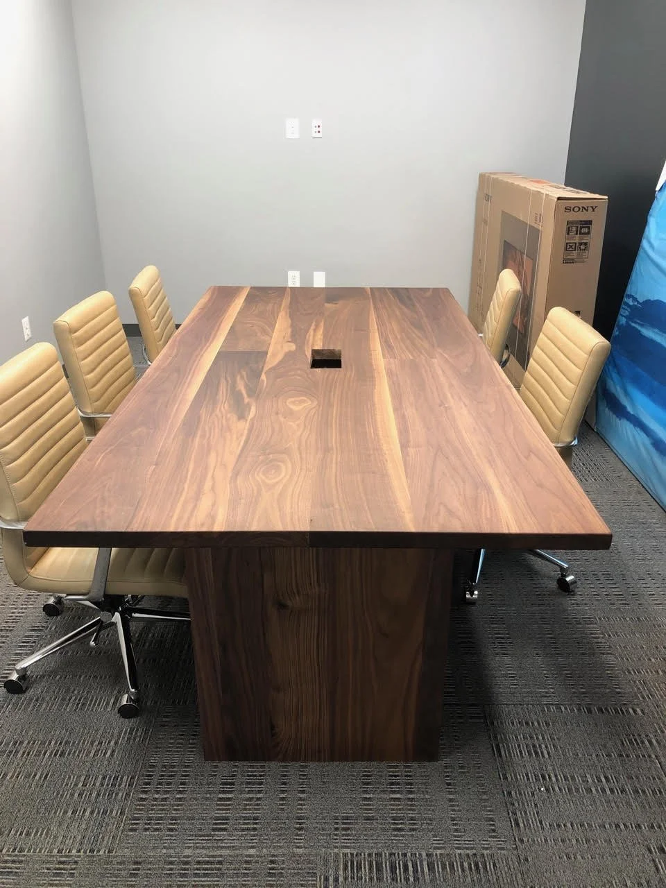 walnut conference table custom modern look