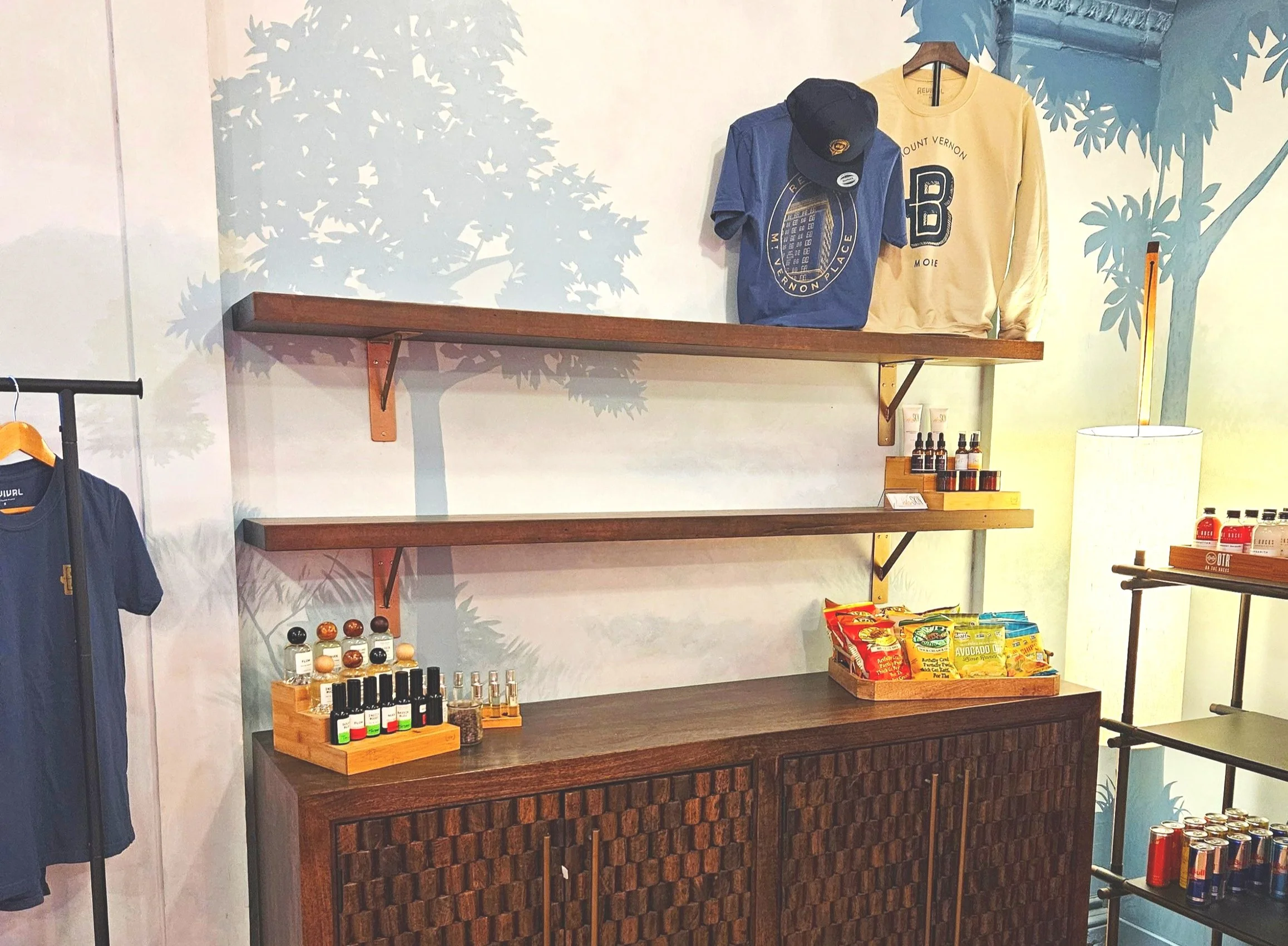 retail display shelving floating shelves, high end retail