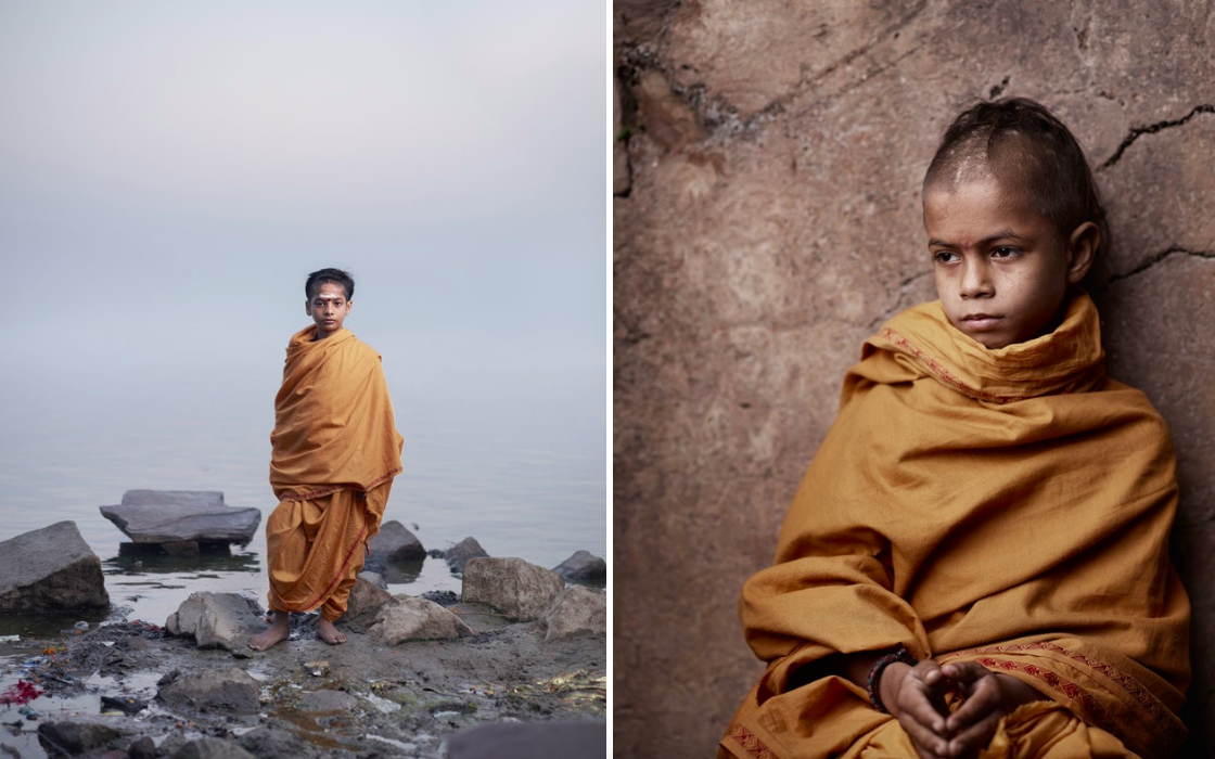 Above: Saurav Kumar Pandey and Amit Byasi, Batuk students in Varanasi.