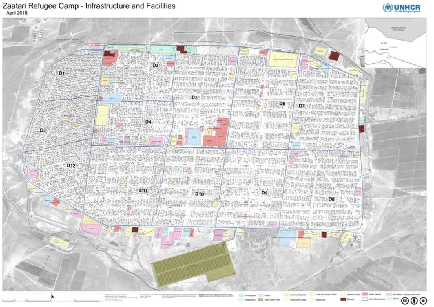 A map created with geographic information collected by students in the RefuGIS program. UNHCR, CC BY