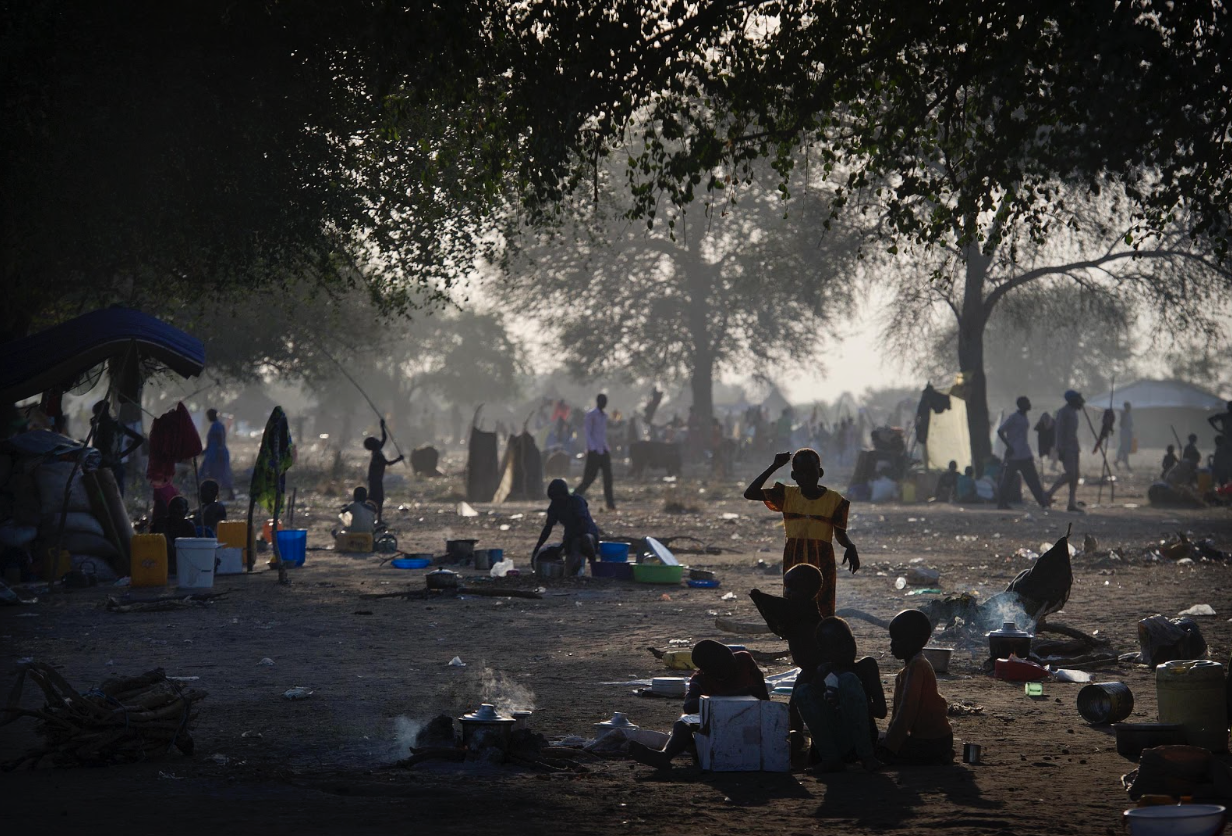 A refugee camp in Minkaman, Awerial County, home to those who have fled due to fighting in Bor. Geoff Pugh 1/13/2014.