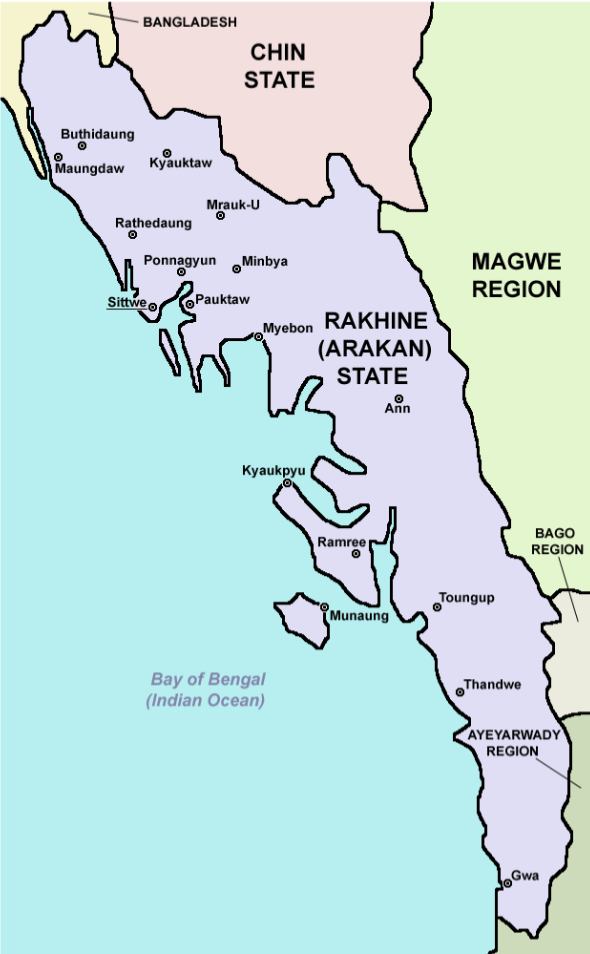 Rakhine (Arakan) State in Myanmar 
