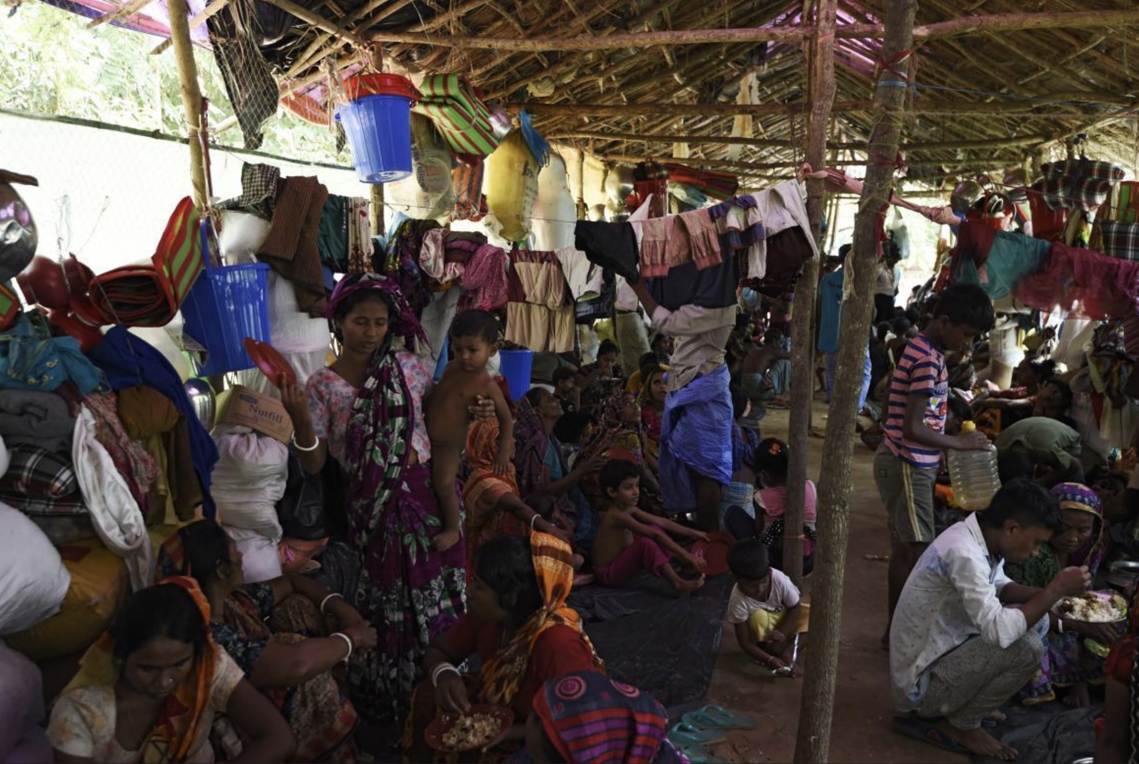 Refugees taking shelter in Southern Bangladesh