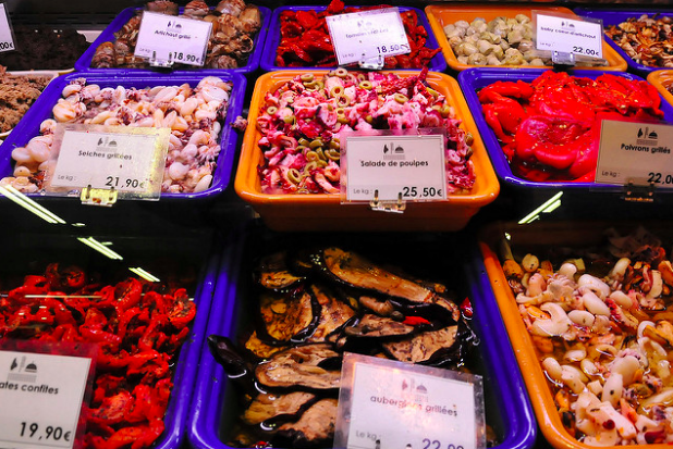 Produce at a market in Nice, France. M-Louis. CC BY-SA 2.0.