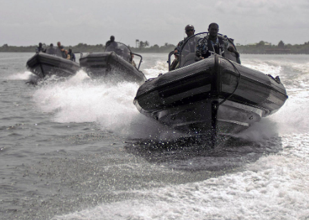 Some experts believe that a joint effort between the world's navies can effectively combat piracy in the Gulf of Guinea. Petty Officer 1st Class Darryl Wood, U.S. Navy - www.defense.gov . Public Domain.