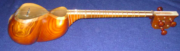 A six-string fretted lute, known as a tār. Wikimedia Commons