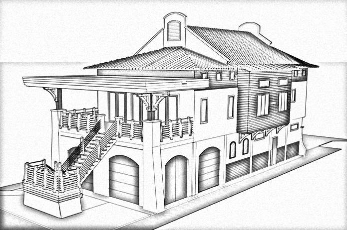 408 Seagrass - Artistic Rendering in Black & White