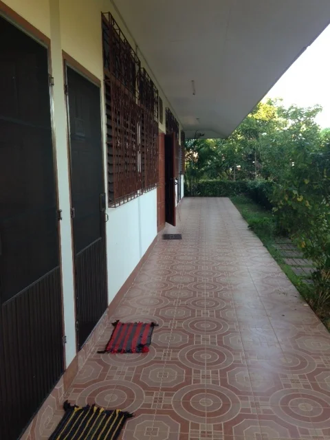 A shot of the front of our house: beginning with a door to our bedroom on the left