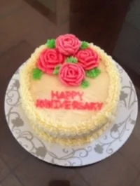 A thoughtful cake baked and decorated by Lauren for our anniversary last week.
