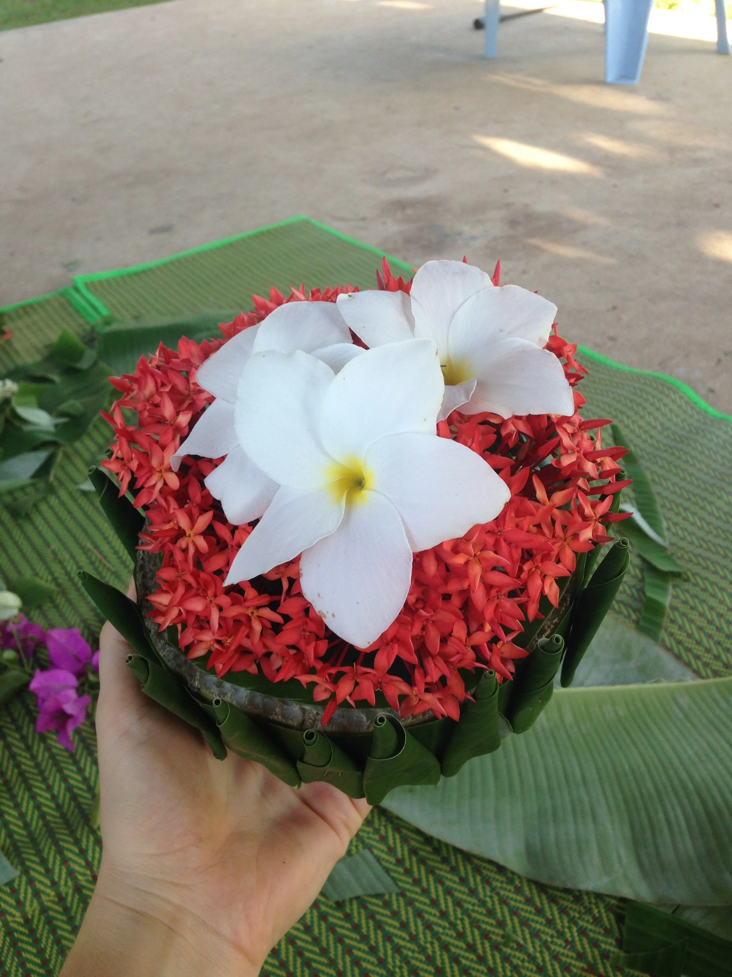 Voted 'most-improved' krathong (rating provided by me only). That's what happens when you extend your volunteer assignment.