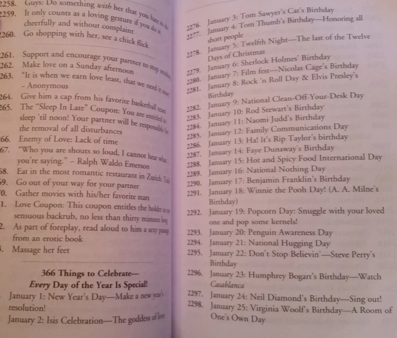 This goes on for 14 and a half pages. I Wonder what Richard Nixon (born January 9) did to get on Godek's enemies list.