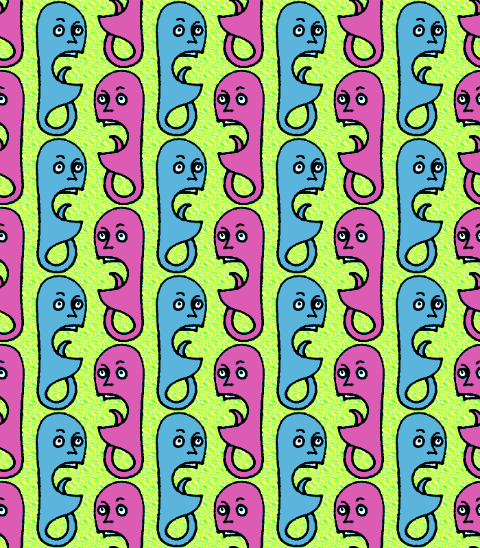 Tailtongue. Digital and hand-drawn pattern