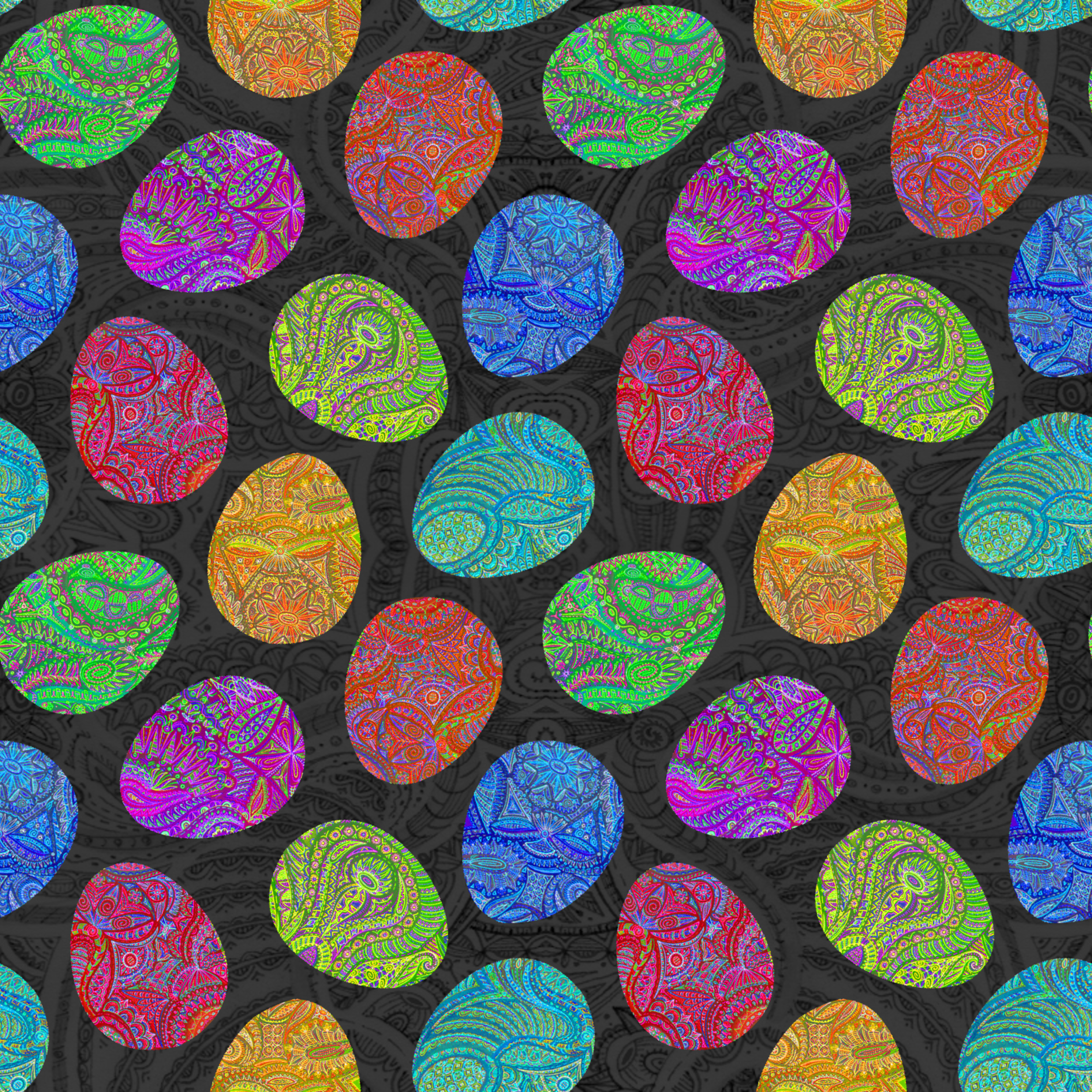 Paasanky Eggs. Digital and hand-drawn pattern