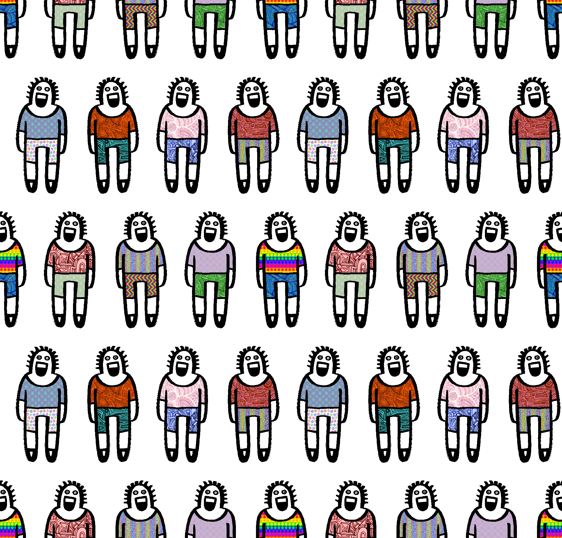 Aunt Sallies. Digital and hand-drawn pattern