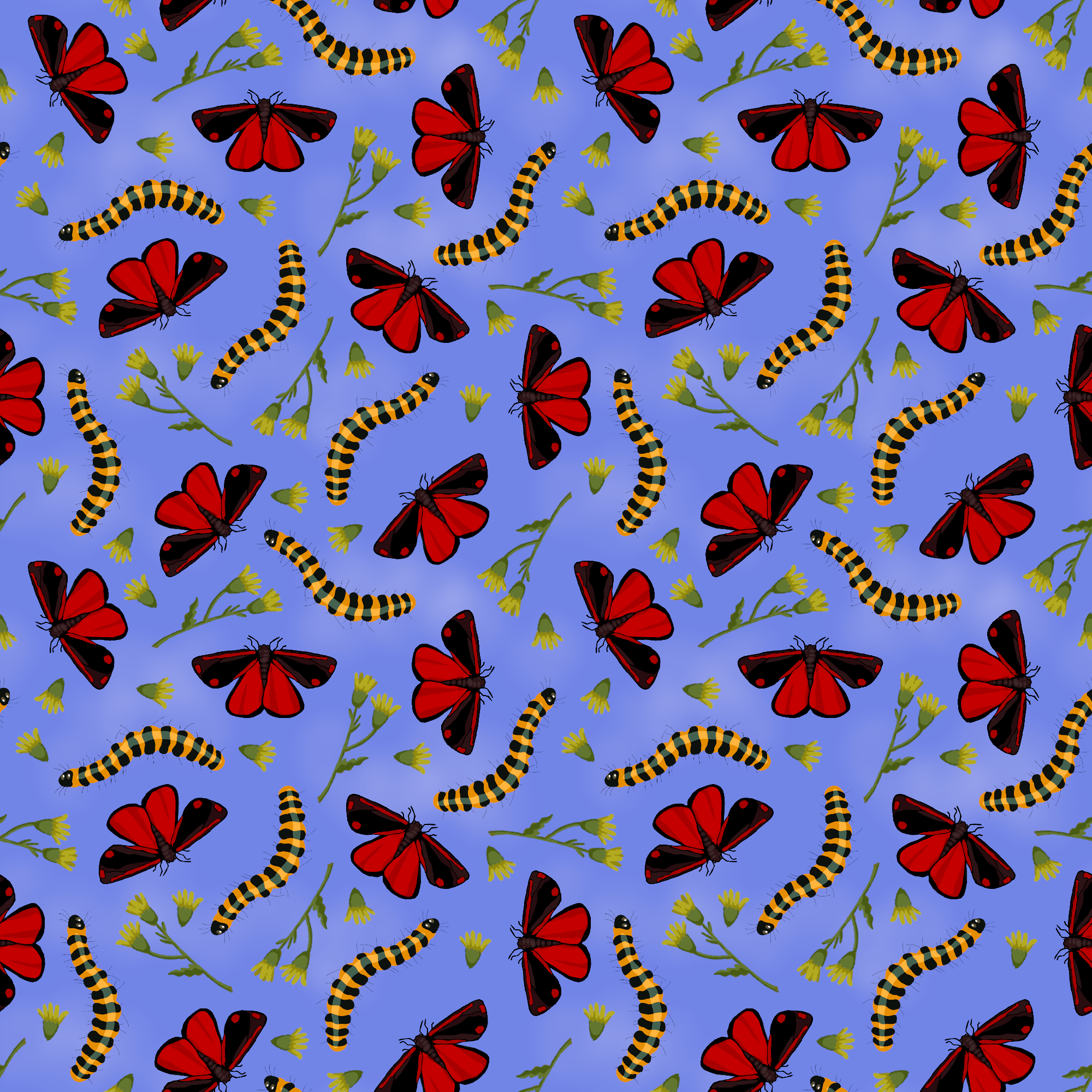Day-Flying Cinnabar Moth. Digital pattern