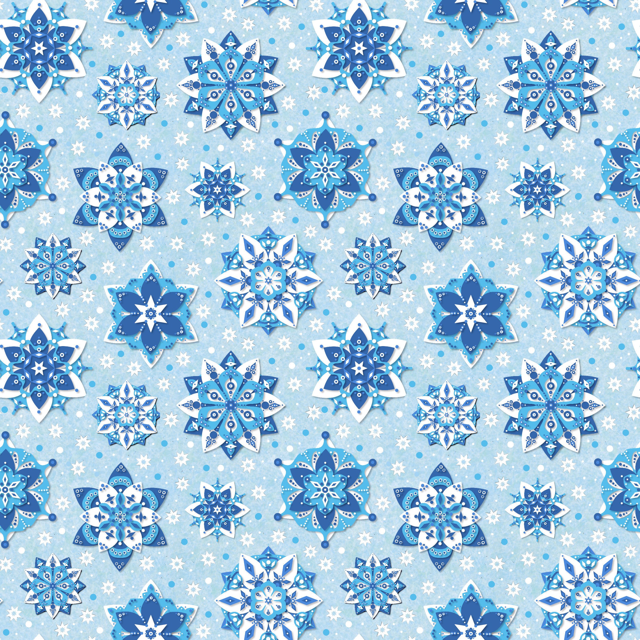Snowflake Flowers. Digital pattern