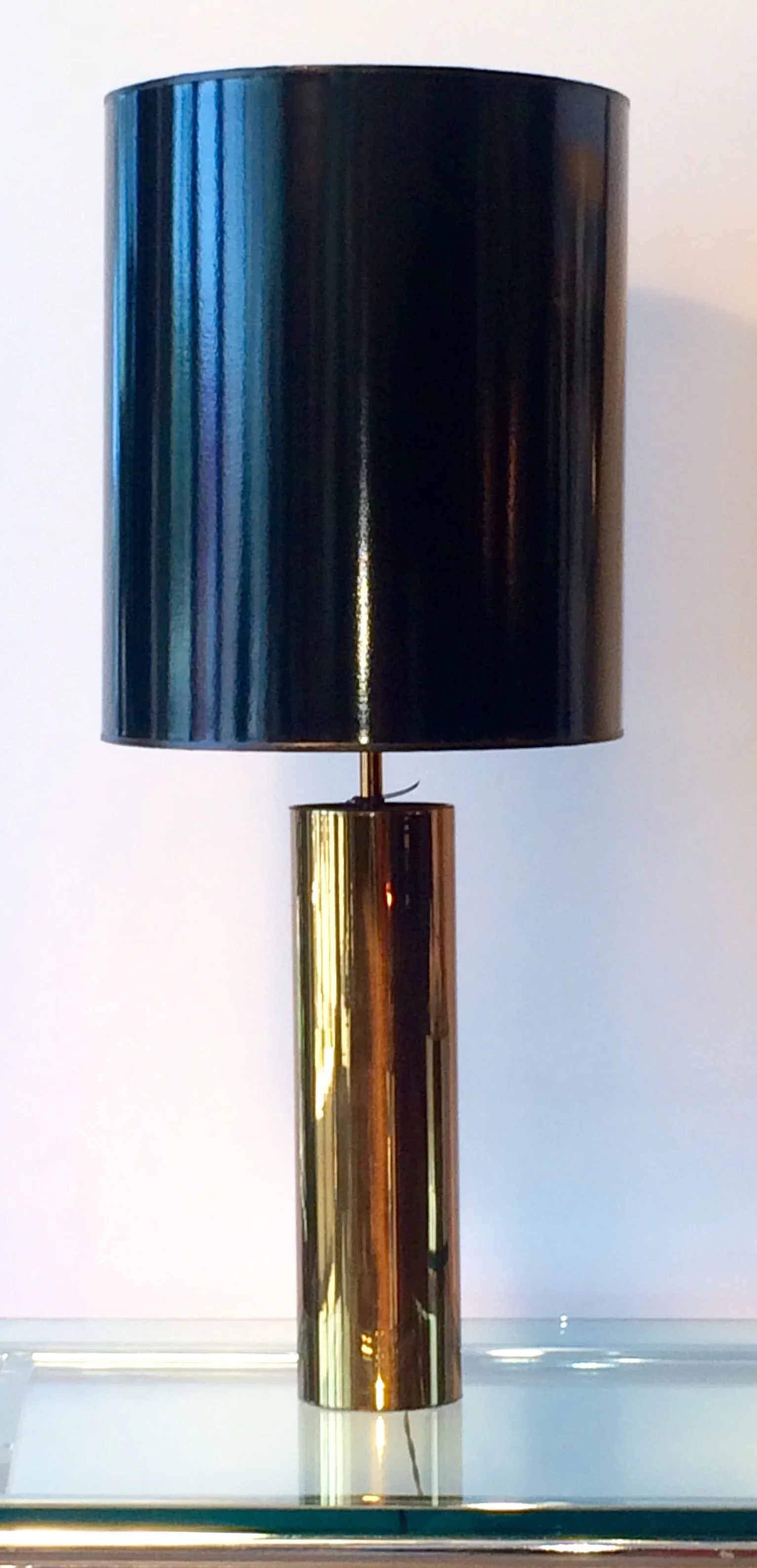 SOLD     112192  nessen brass cylinder lamp