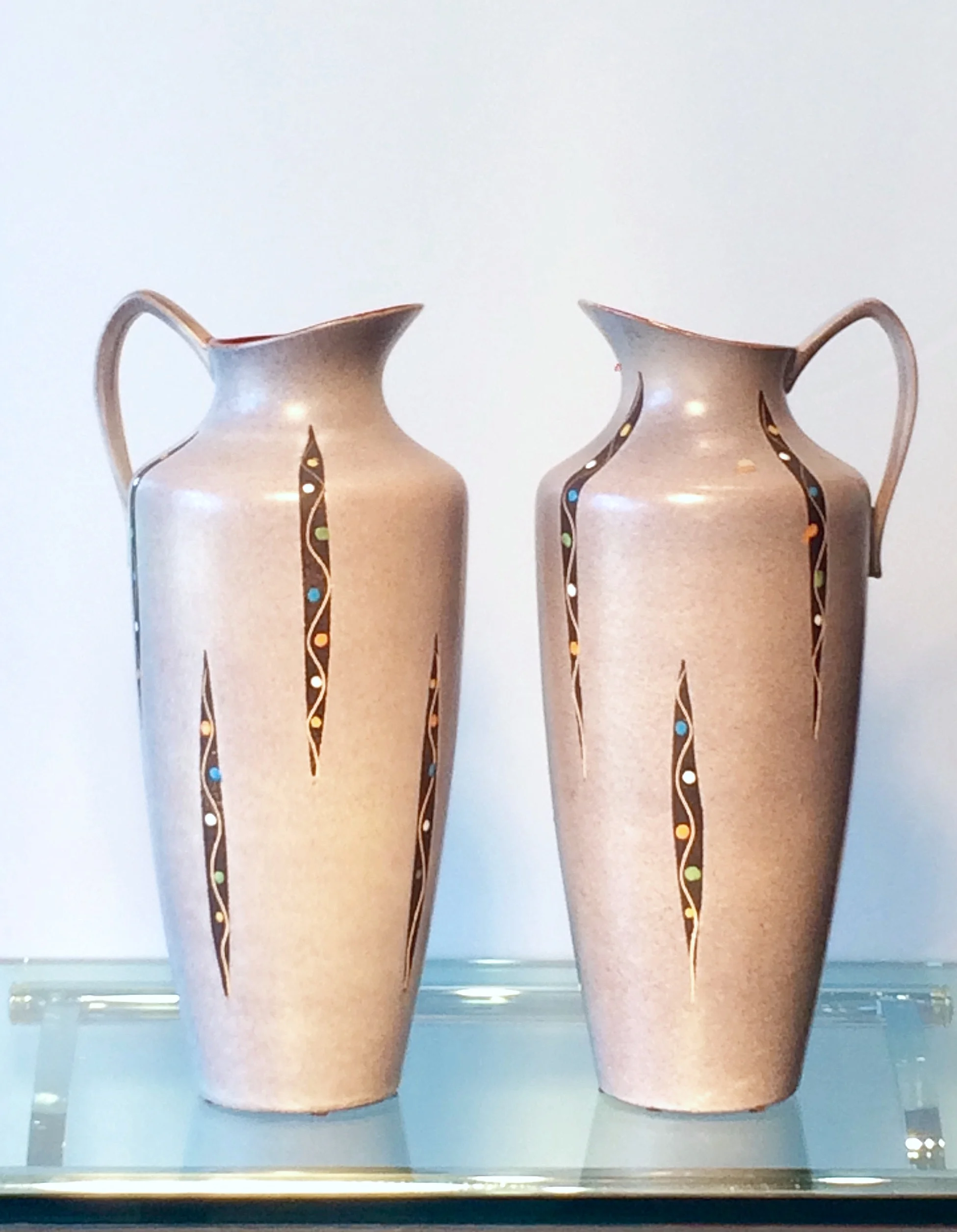 SOLD    Pair West German ewers