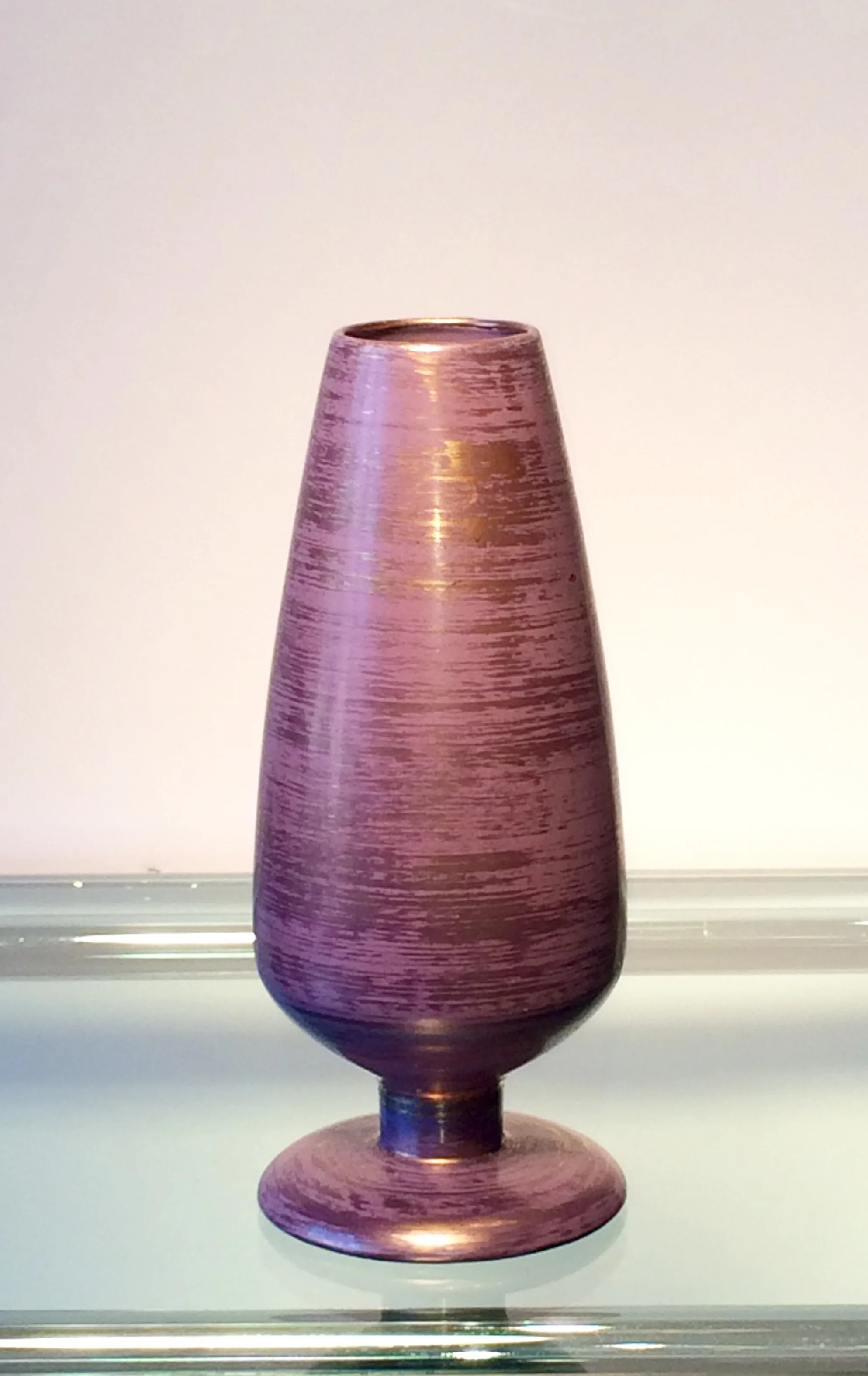 Orchid colour pedestal ceramic vase