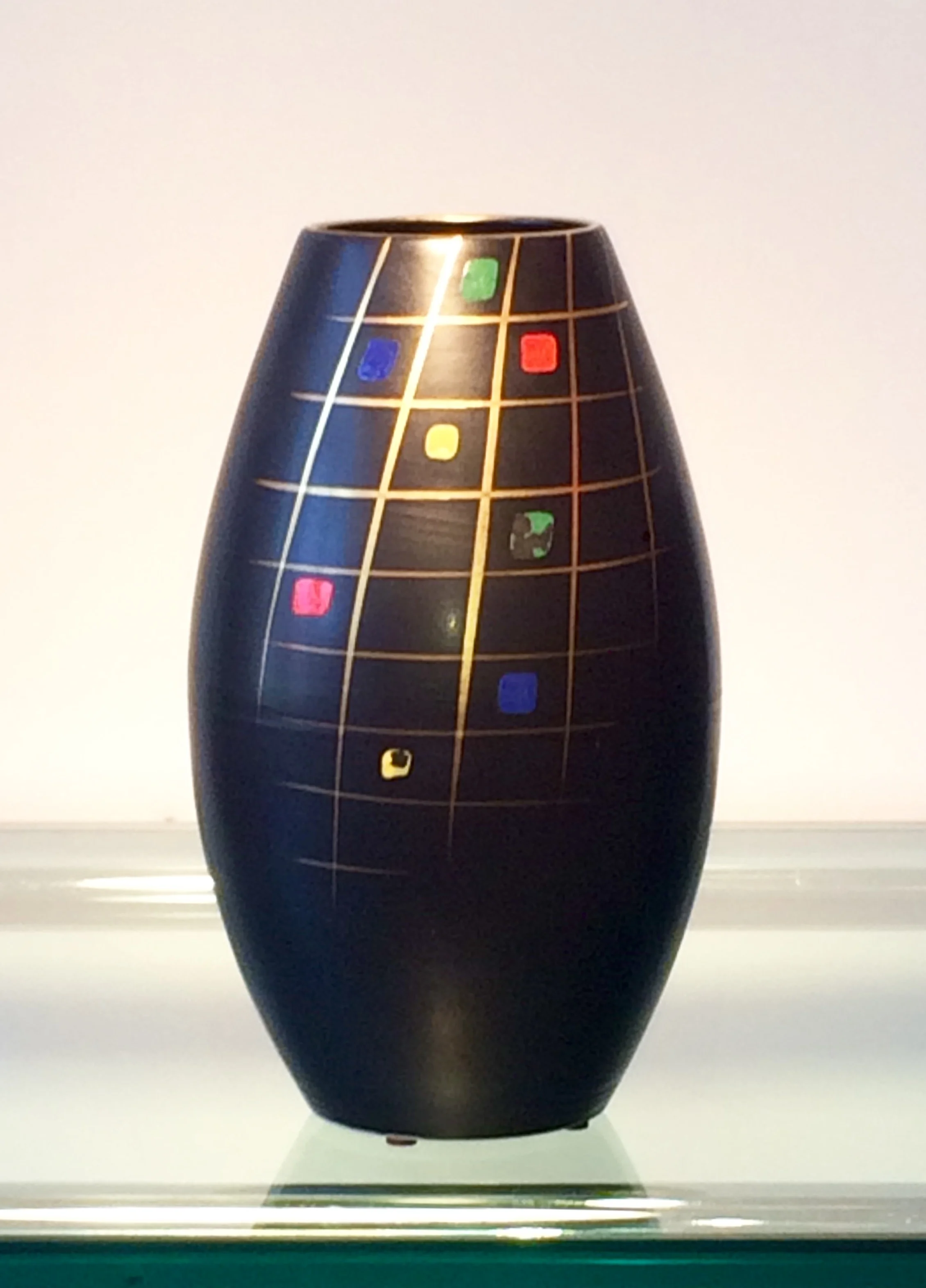 Lead coloured West German ceramic vase