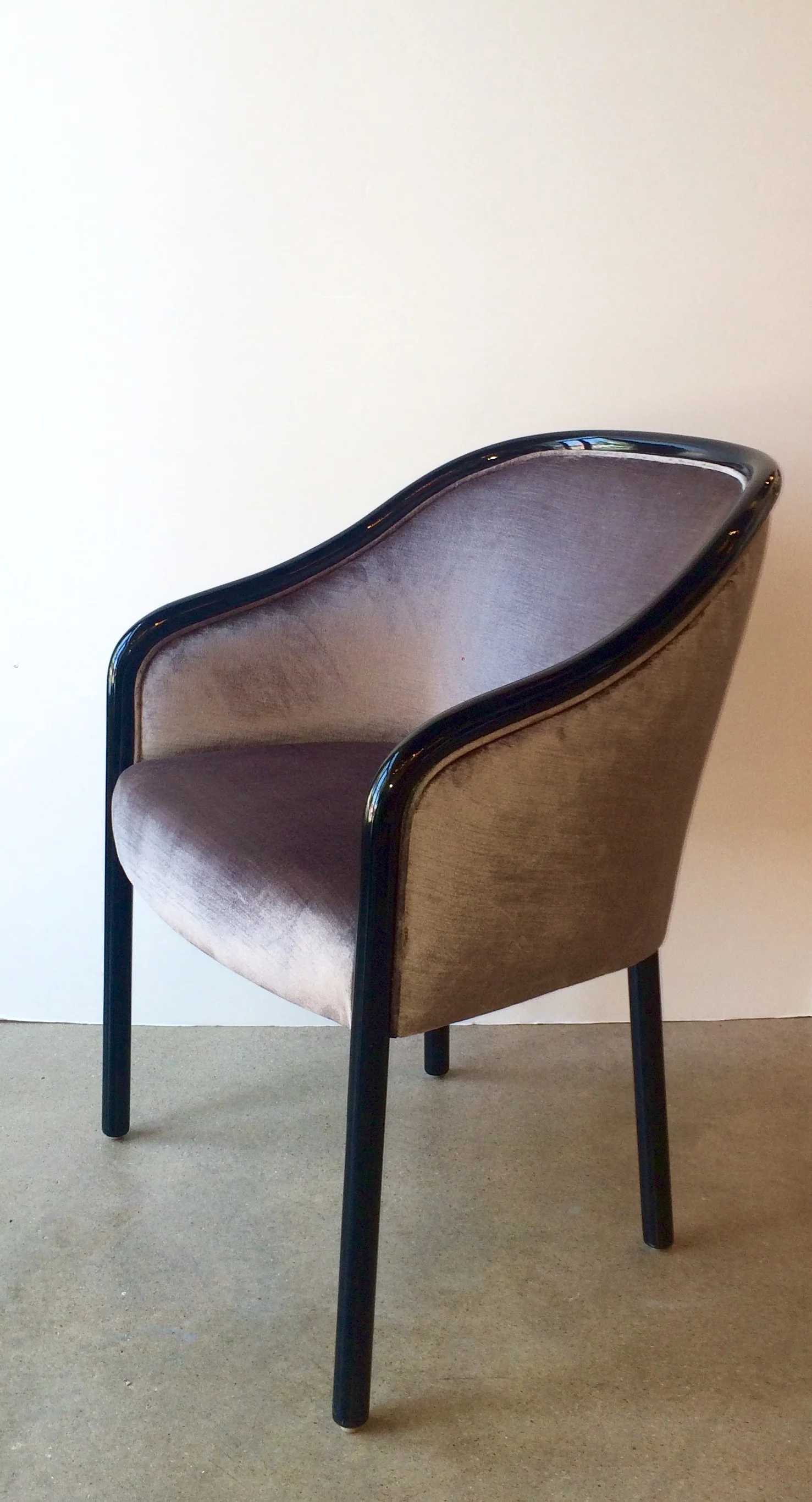 SOLD   112050 Pair Ward Bennett round frame dining chairs