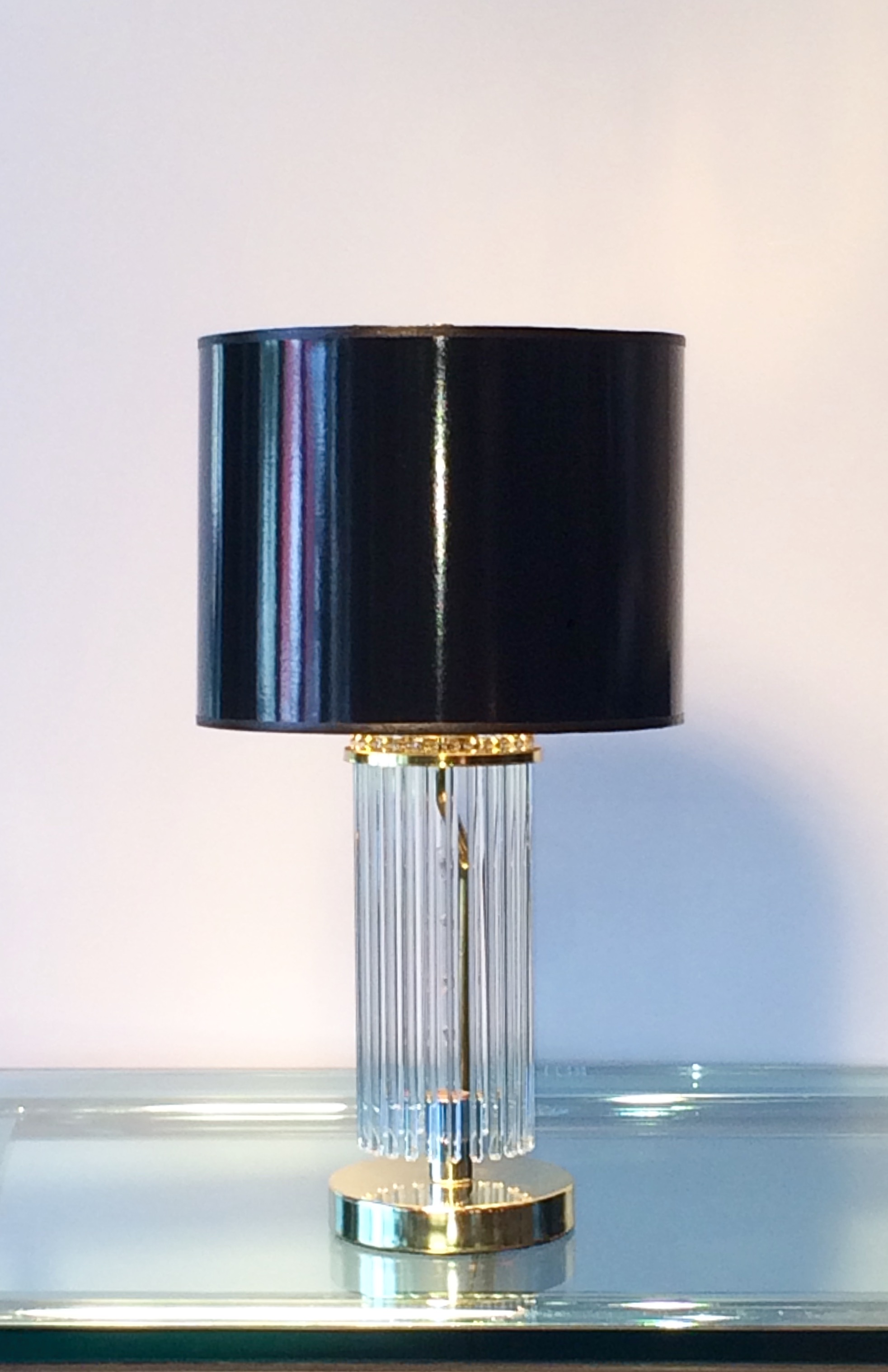   SOLD    Single Gaetano Sciolari glass rod table lamp