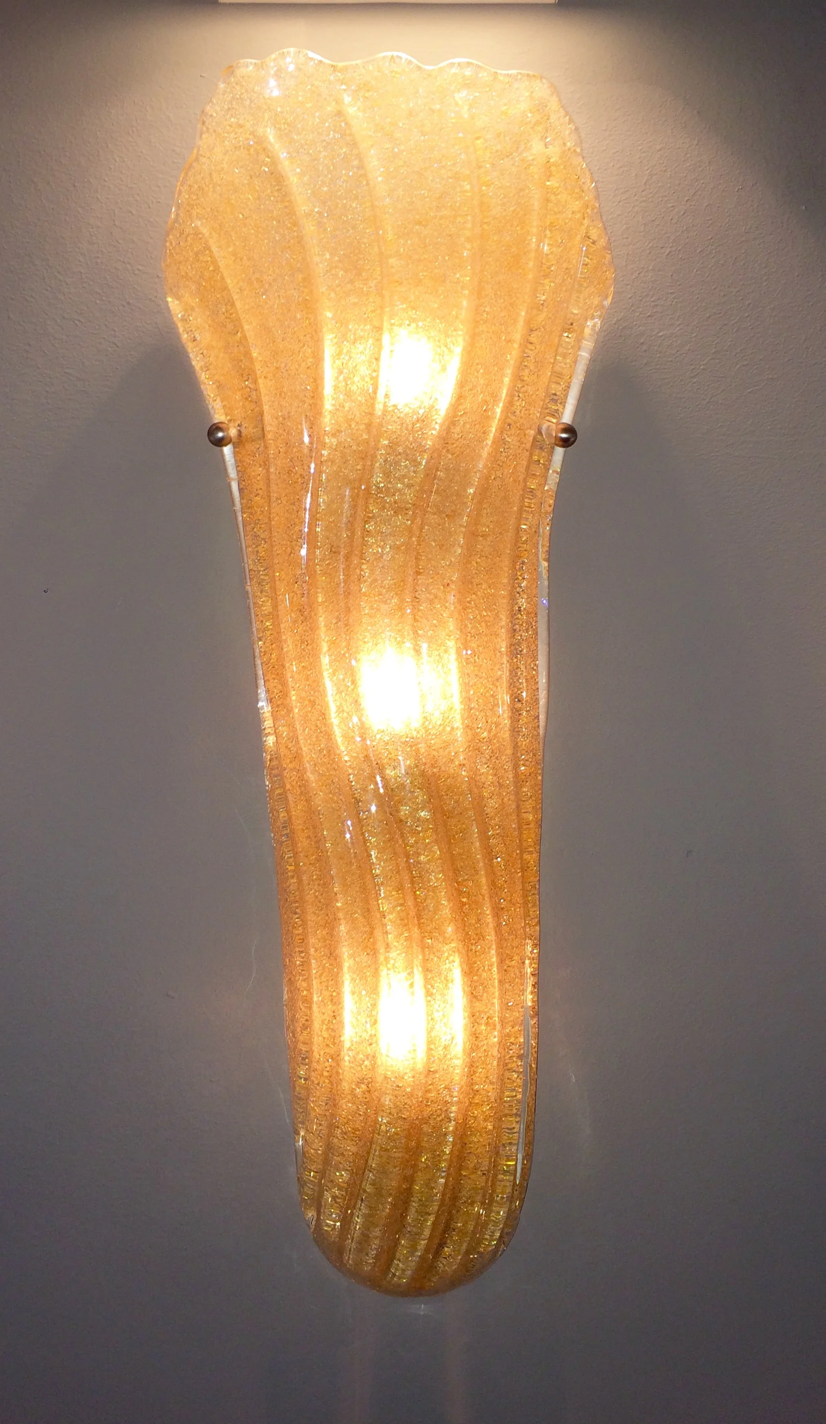 SOLD    Pair large Murano style sconces