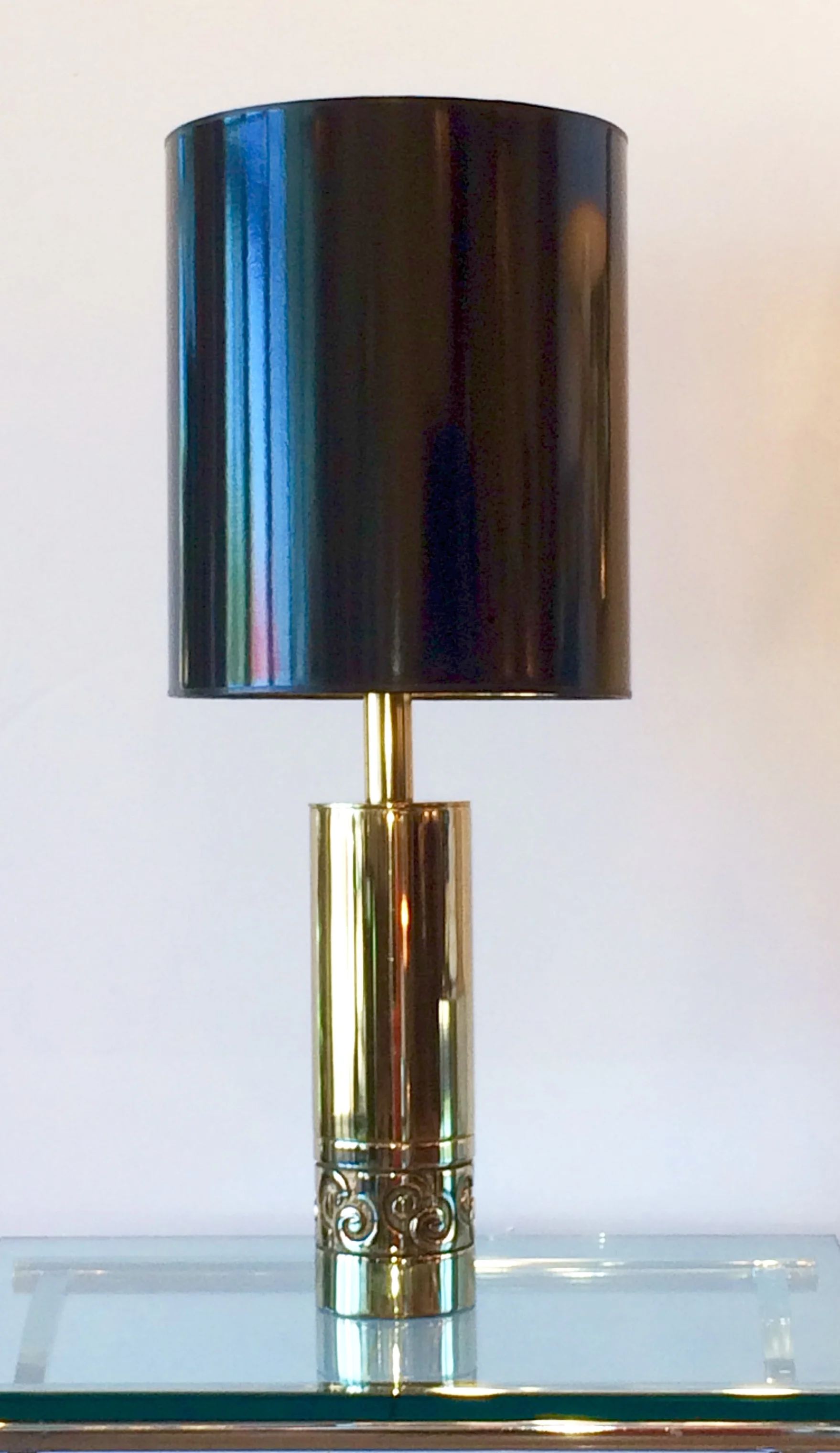 SOLD   Pair Pierre Cardin brass lamps