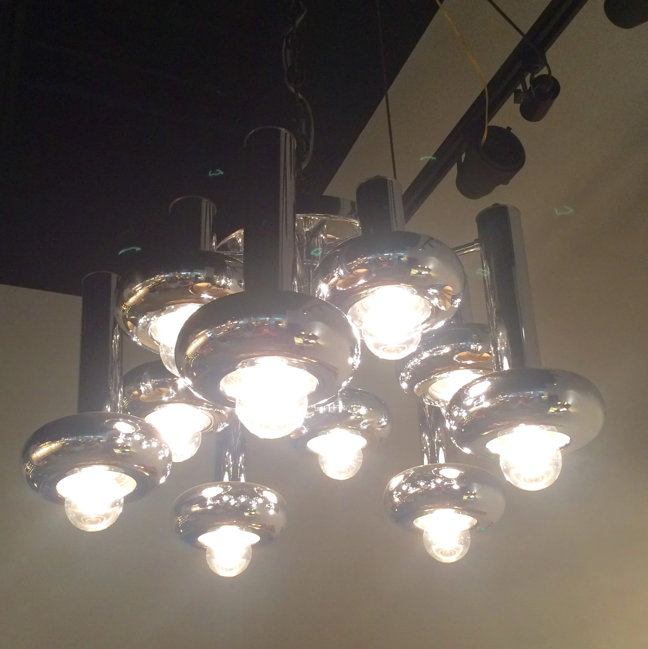 SOLD    115010   Italian Chrome Chandelier
