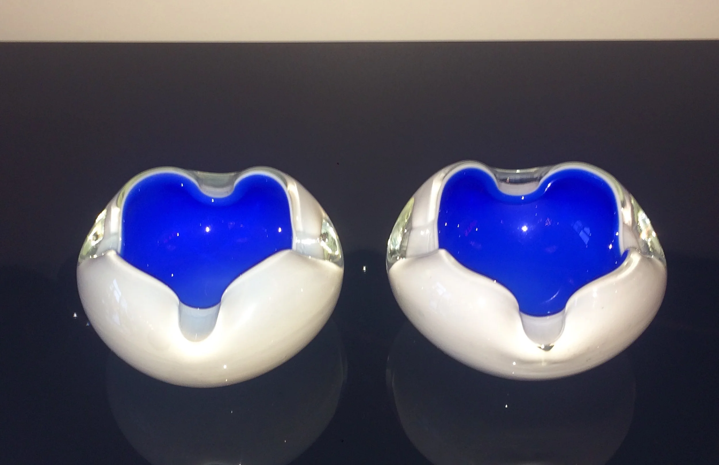 SOLD   Pair cased Muarno bowls