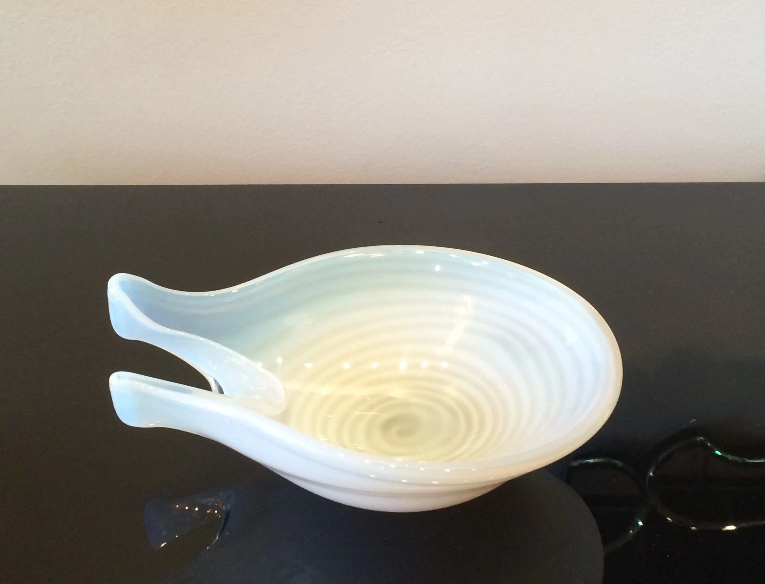 SOLD Opaline white Murano bowl