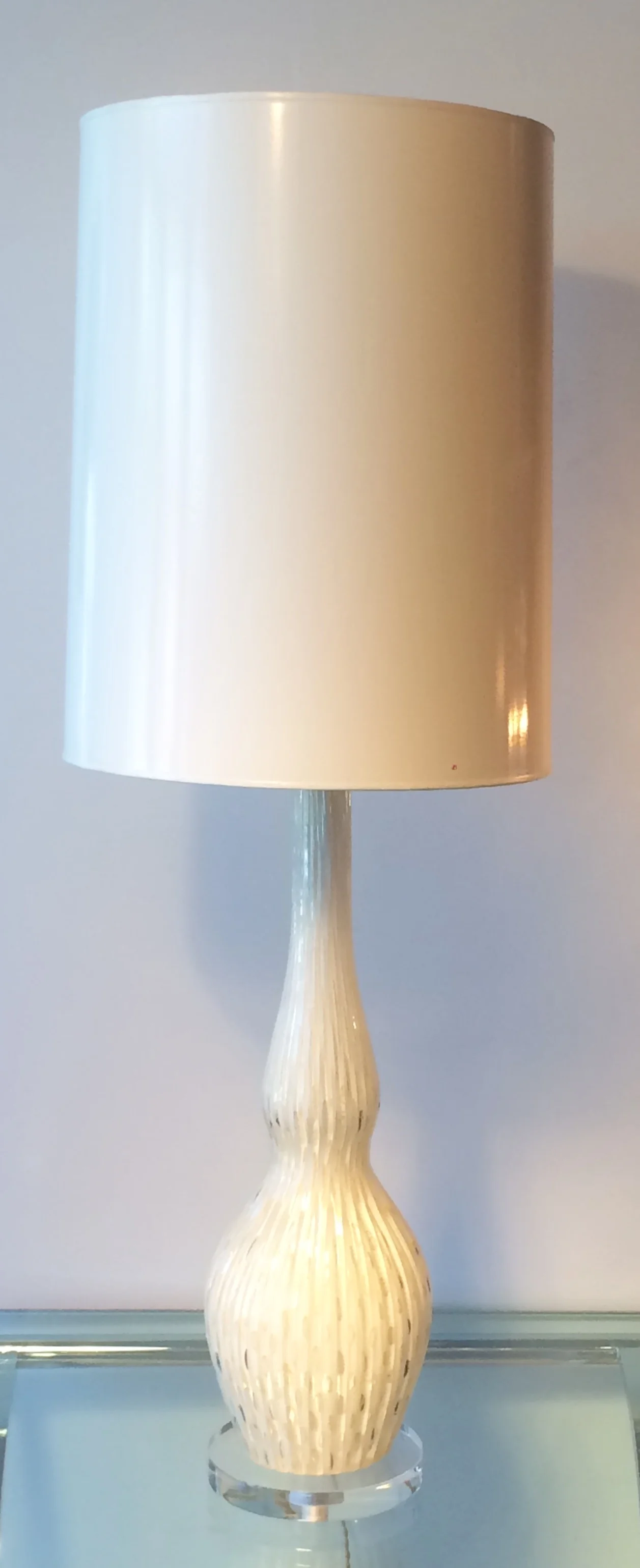 SOLD White Murano Lamp